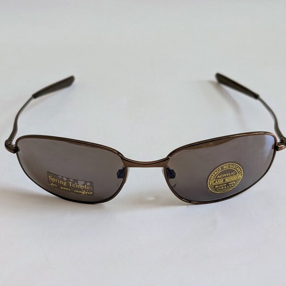 NWT Vintage 90's Rectangle Metal Sport Sunglasses (S. Brown) - Picture 1 of 5